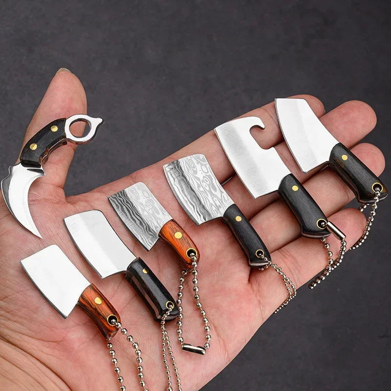 Creative Outdoor Camping Supplies Mini Multi-functional Keychain Kitchen Knife Pendant Gift Stainless Steel Folding Knife