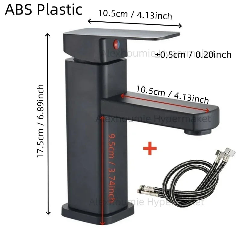Bathroom Water Hot and Cold Faucet Single Handel Single Hole Deck Mounted Plastic Washbasin Bathtub Faucet G1/2