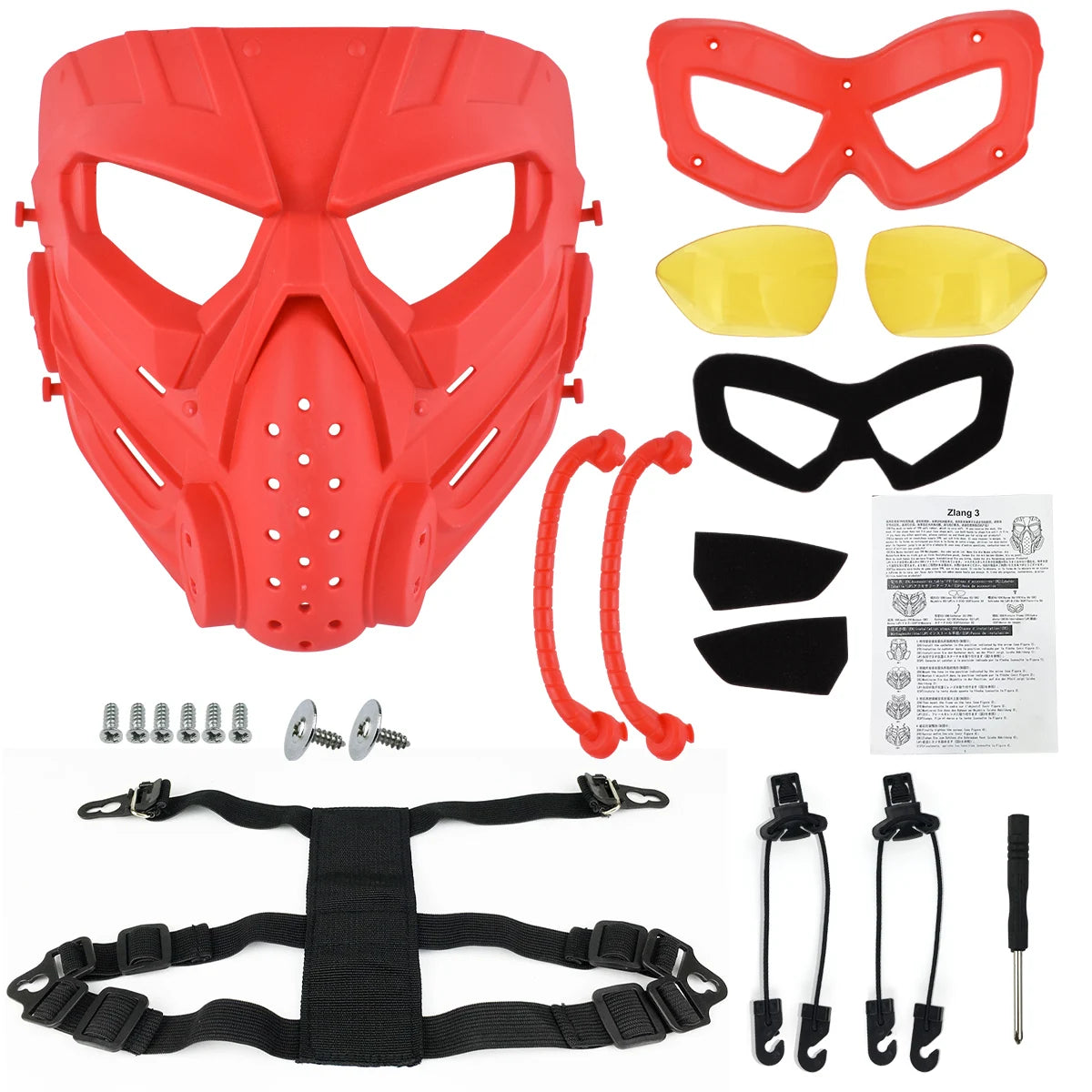 ZLang  Funny Full Face Protective Mask For Airsoft Costume Halloween CS Cosplay Tactical Game Mask  Breathable Skull Adjustable