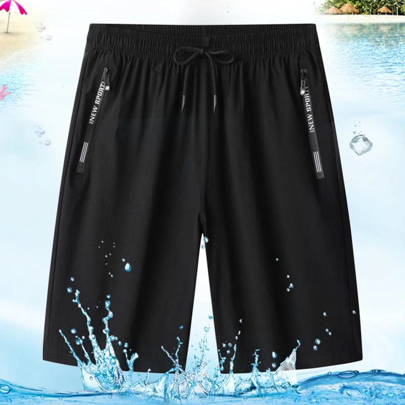 Summer Loose Sports Shorts Board Shorts Outdoor Running Jogging Gym Fitness Casual Short Pants Men Quick Dry Bottom Black M-4XL