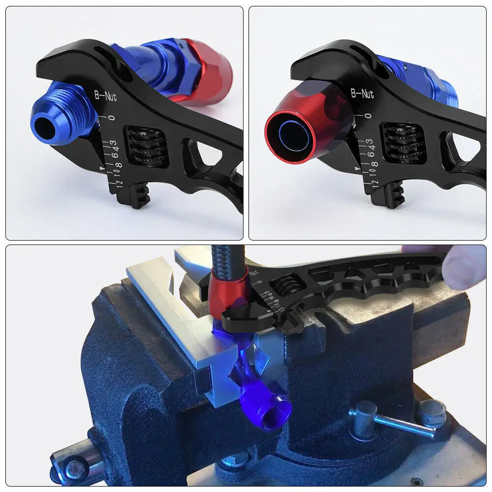 Blue Red Black Adjustable AN 3 4 6 8 10 12 Aluminum WRENCH HOSE Fitting Tool Aluminum Spanner AN3-AN12  Hose Fitting