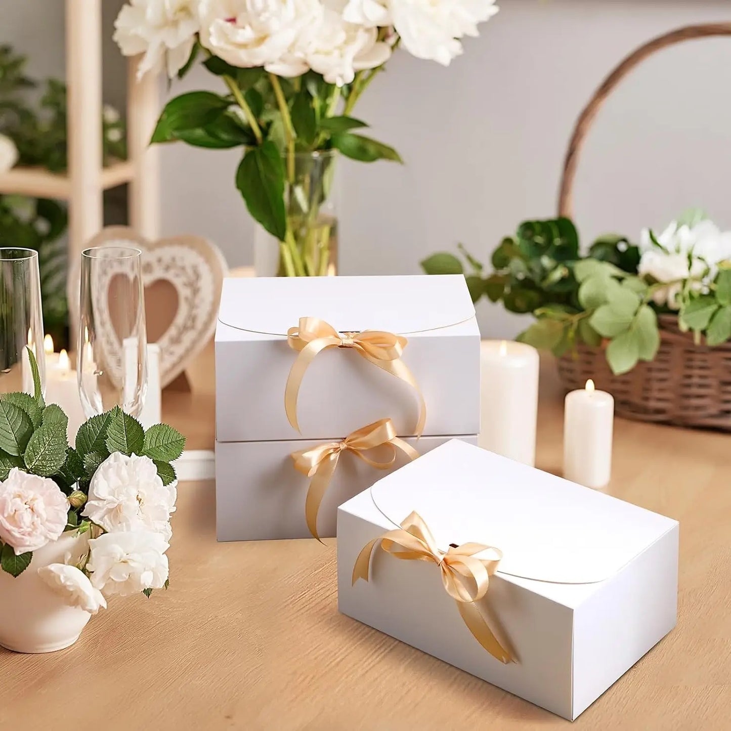 10pack ramadan Gift Boxes with ribbon Paper Eid Mubarak 2023 Xmas Party Home Decoration New Year 2024