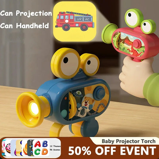 Projection Flashlight, 80Patterns, Early Education, Puzzle,  Development Toys, Cartoon, Projector Torch, Baby Toy, Luminous Toys