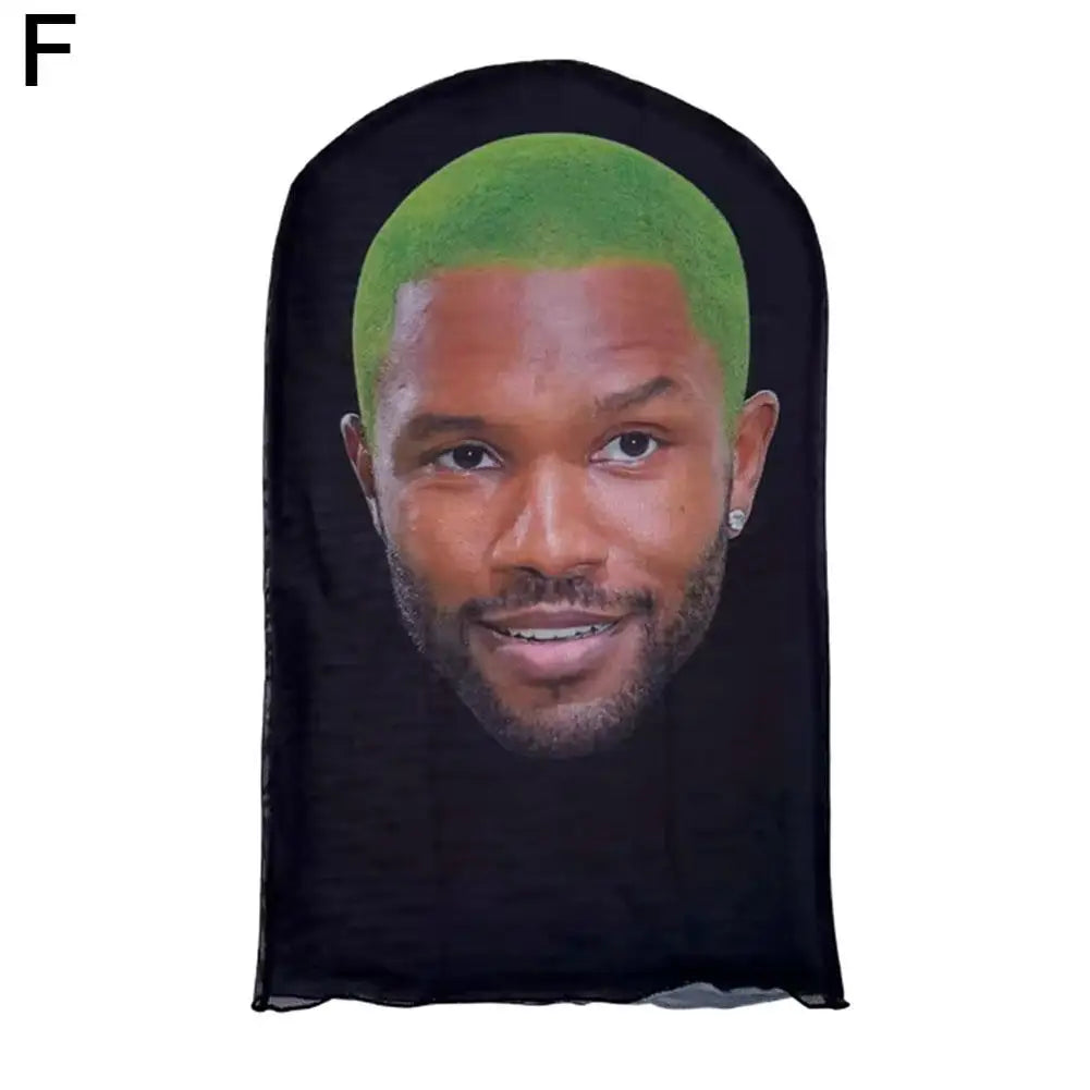 Creative 3D Printed Kanye Mask Elastic Mesh Full Face Mask Novelty Supplies Party Cosplay Props Cosplay Headwear For Men Women
