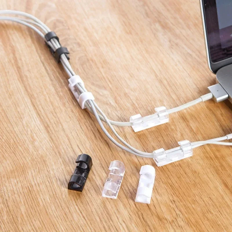 1-60Pcs Drop Self-adhesive Wire Organizer Line Cable Clip Buckle Clips Fastener Holder For Car Line PC TV Ethernet Cable Clip