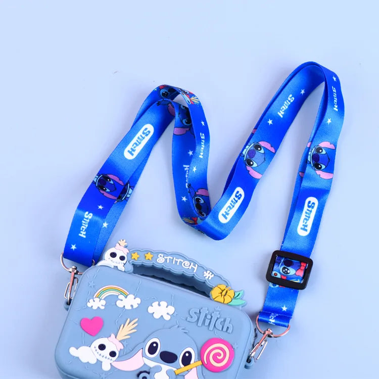 Disney Silicone Bag Cartoon Anime Figure Stich Shoulder Bag Lilo & Stitch Fashion Kids Girl Accessories Coin Purse Gift