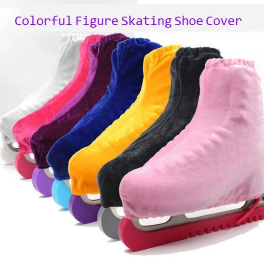 1 pair Velvet Ice Skating Shoes cover Figure Skating Shoe Cover Anti Dirty Flannelette Elastic Anti Grinding