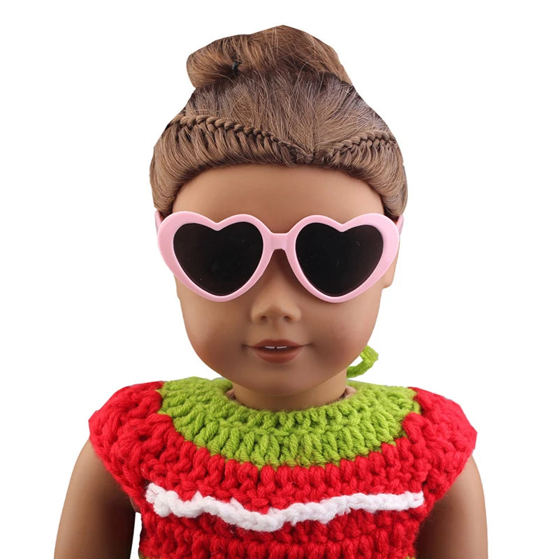 Cute Doll Sunglass For American 18 Inch Girl Dolls Beach Party Travel Glasses For 43cm Baby New Born&DIY Doll Girls Toy Gift