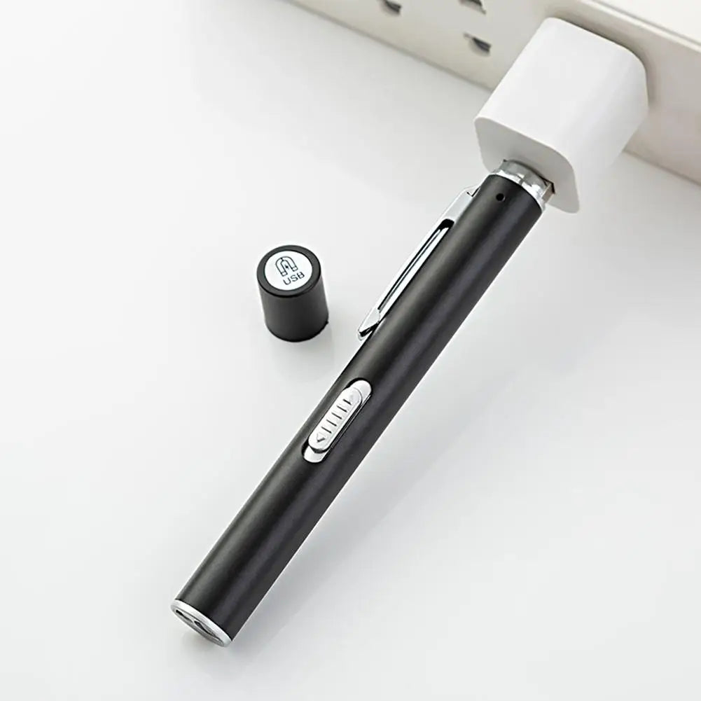 Portable Medical First Aid Pen Light LED Flashlight Work Light  With Pupil Gauge Measurement Doctor Nurse Diagnosis White+Yellow