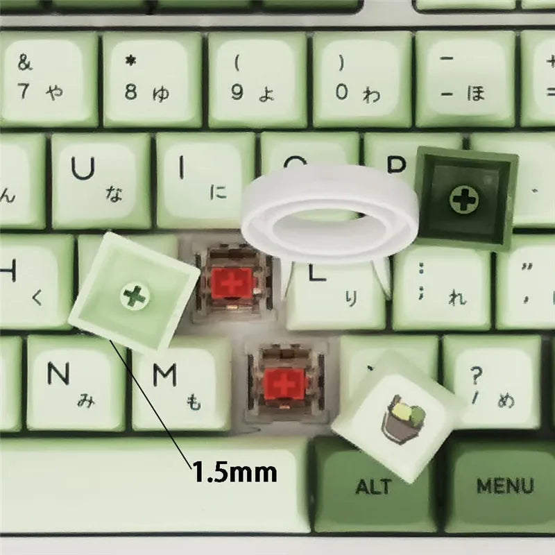 Kjoew 124 Keys Matcha Green Mechanical Keyboard Keycaps PBT XDA Profile Keycap English Japanese Russian For MX Switches Keyboard