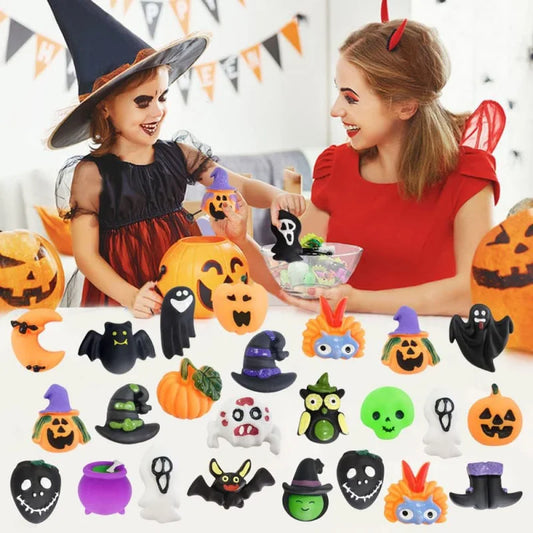 25-50PCS  Halloween Squishies Mochi Animal Squishy Toys For Kids Antistress Ball Squeeze Party Favors Stress Relief Toys Gift