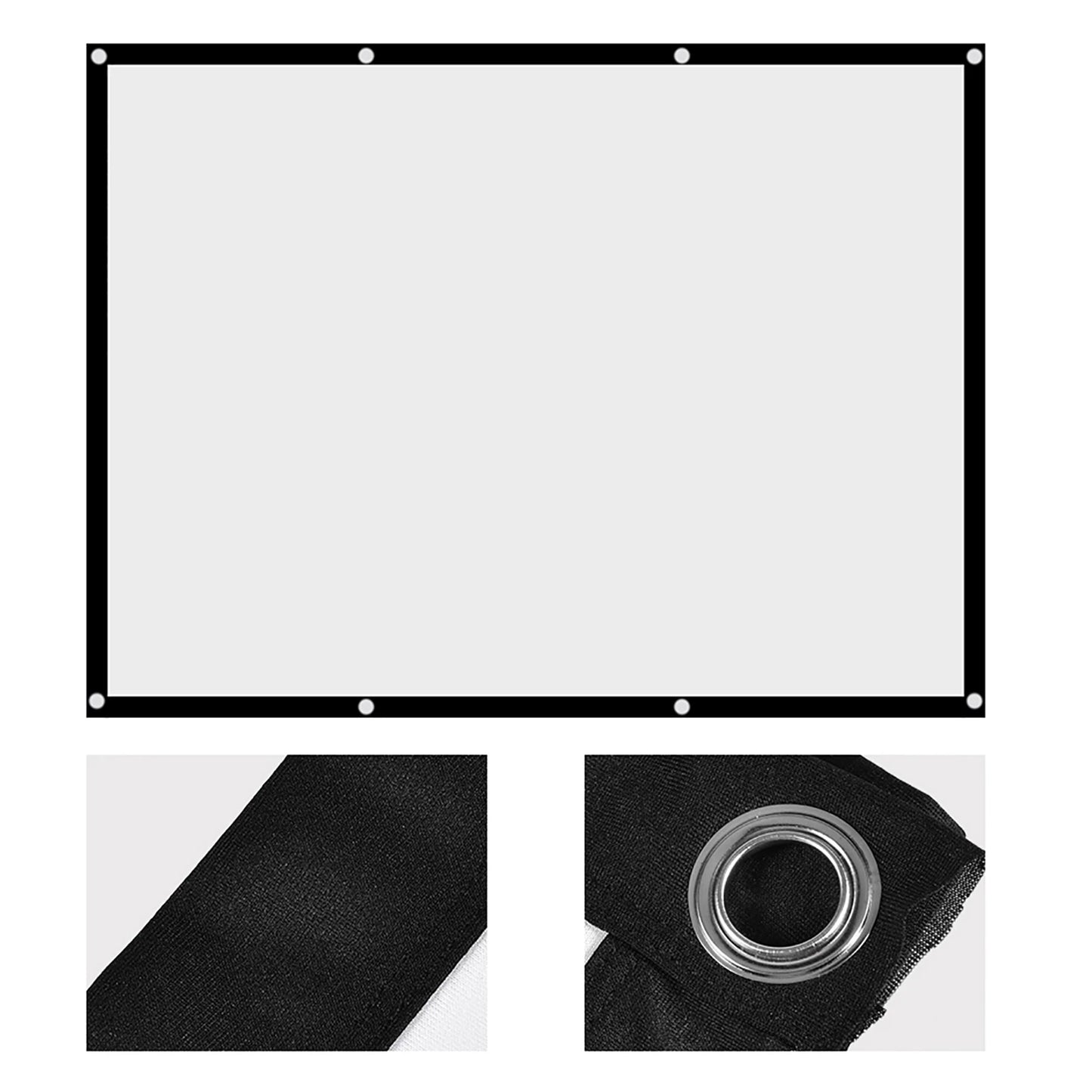 Projector Screen Diagonal 60100 Inch Portable Foldable Noncrease White Projector Curtain Projection Screen 4:3 TW
