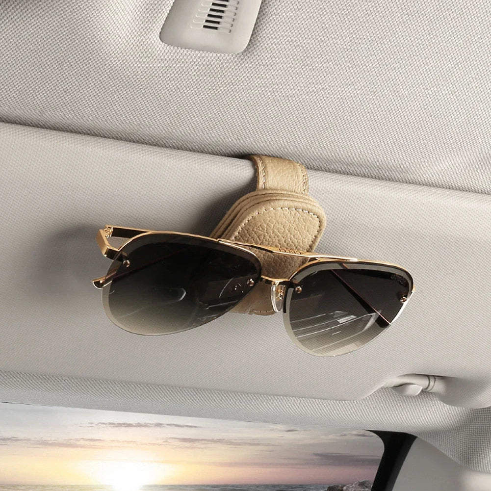 Magnetic Leather Eyeglass Hanger Clip Universal Car Sunglasses Holder Magnetic Eyeglass Hanger Clip For Cars Ticket Card Clip