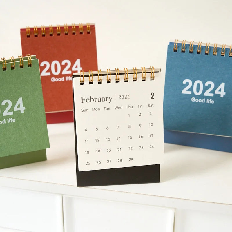 2024 2025 English Mini Desk Calendar Creative Office Decoration Desktop Calendar Daily Memo Calendar Learning Planner