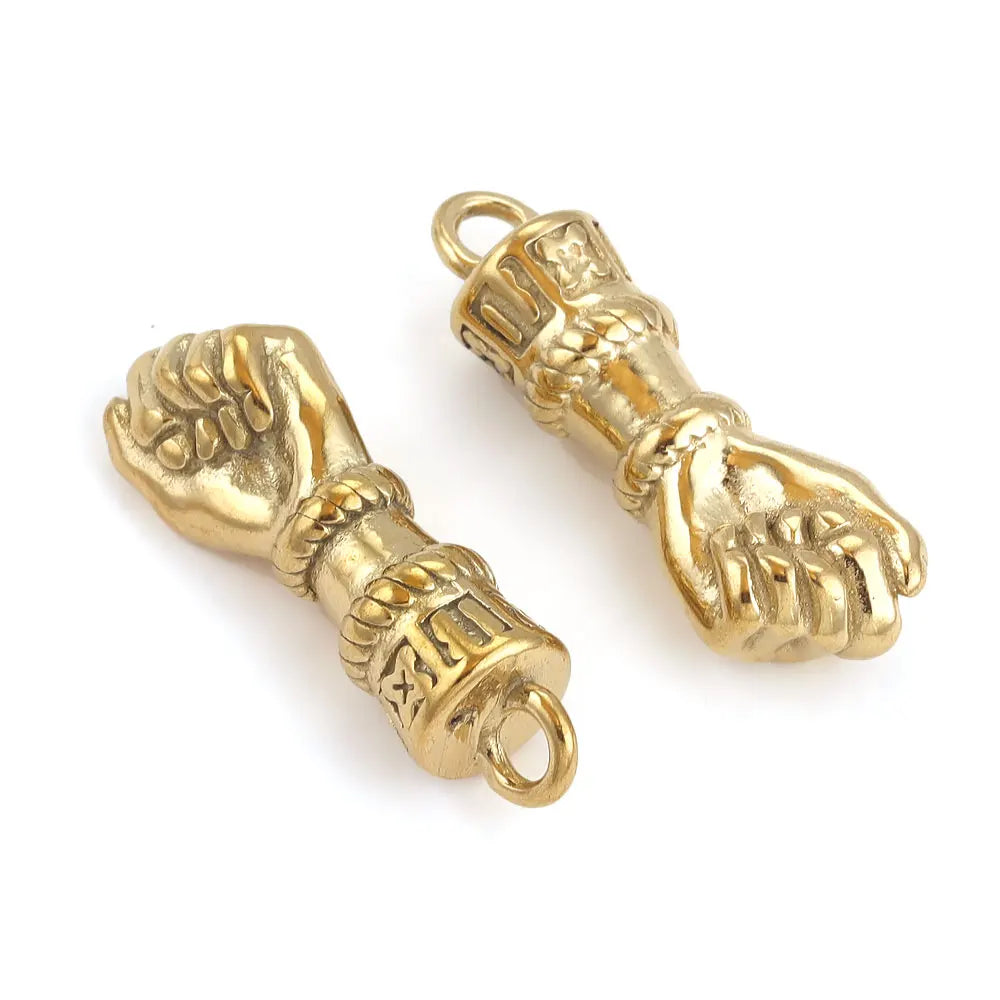 2pcs Stainless Steel Hand Charms Pendant for DIY Bracelet Necklace Metal Jewelry Accessories Findings Punk Pendants For Bracelet