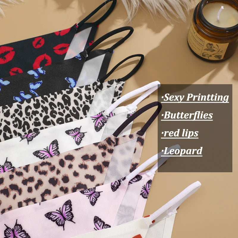 3PCS/Set Seamless Women Panties Sexy Low Rise Butterflies Leopard Bikini Briefs Female Ice Silk No Trace Underwear Soft Lingerie