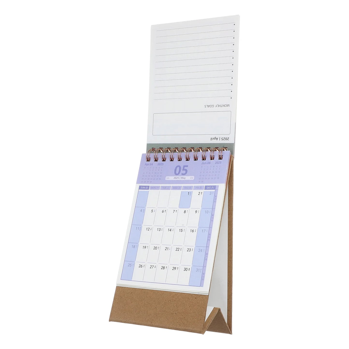 Spiral Calendar 2024 Daily Planner 2025 Desk Standing Monthly Paper Office
