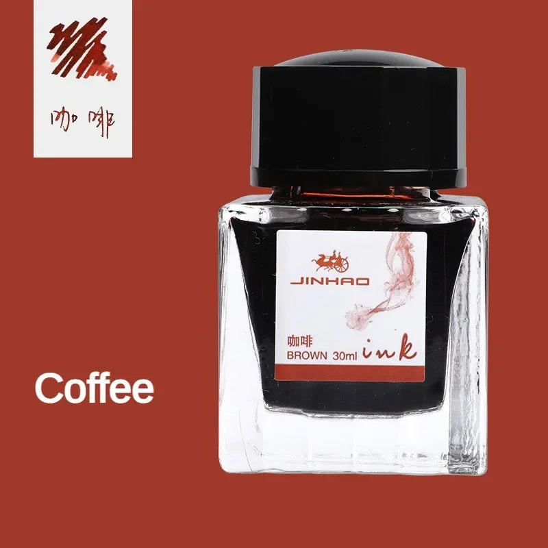 JINHAO 30/50/100ml Fountain Pen Ink Non-carbon Cartridge Refill Glass Bottled Fountain Pen Ink Stationery Office School Supplies