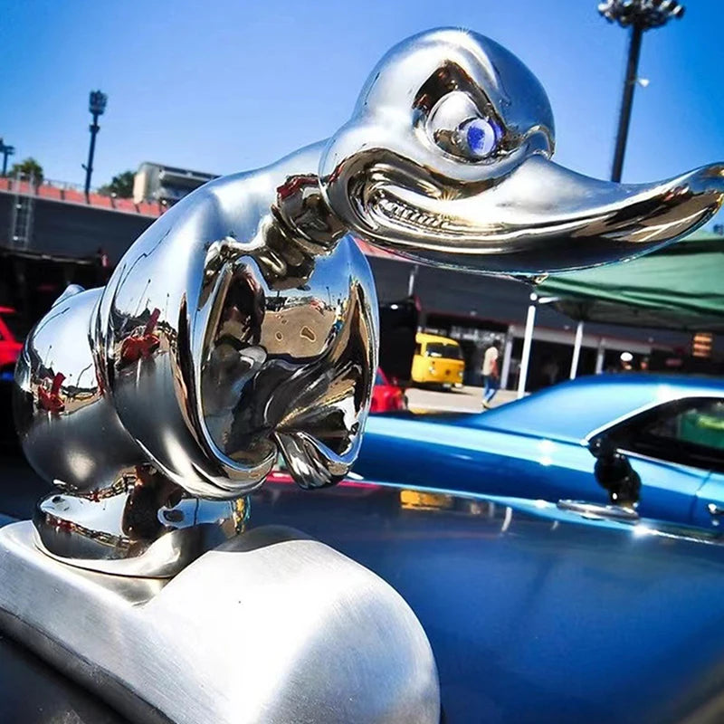 Angry Duck Car Hood Ornament Auto Front Hood Car Sticker Car Dashboard Alloy Strong Duck Decor For Car Decoration Accessories