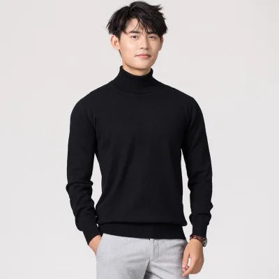 Cashmere Cotton Blend Turtleneck Men Sweater 2024 Autumn Winter Daily High Collar Jumper Jersey Hombre Pull Homme Knit Pullovers