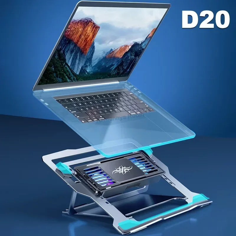 LZ-D20 Notebook Cooling Pad Aluminum Alloy Bracket Semiconductor Refrigeration Mutil Angle Adjustable Laptop/Tablet Cooler Stand