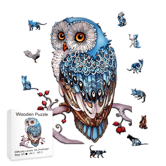 Wooden Puzzles For Adults, Owl Wooden Puzzle Uniquely Irregular Animal Shaped Wooden Jigsaw Puzzles, Creative Gift For Teenagers