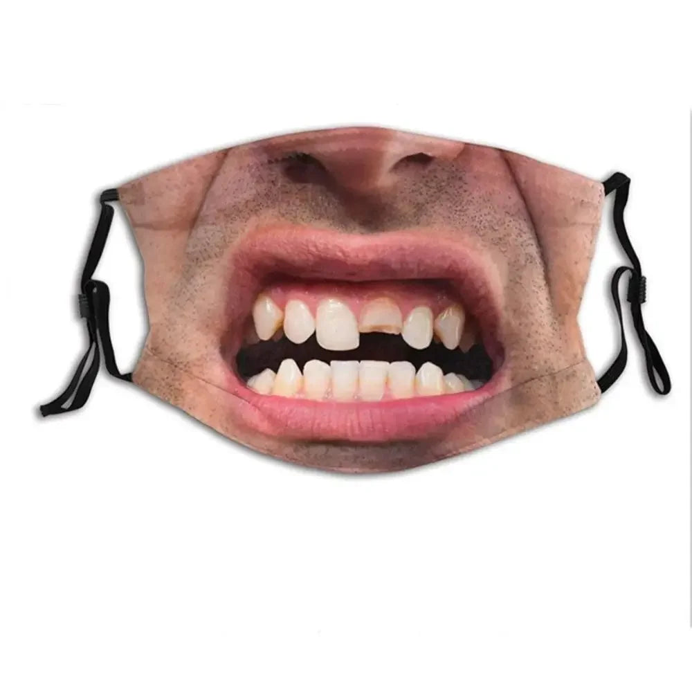 Facial Expression 3D Three-dimensional Mask Personality Printed Funny Printed Mask Cotton Imitation Party Cosplay Mask Gifts