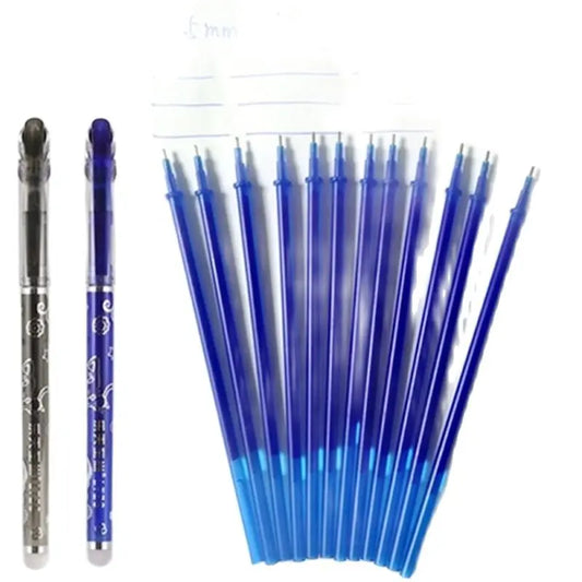 12 Blue Erasable Gel Pen Refills Gel Ink Refills Friction Erasable Pens Fine Point 0.5 mm Perfect for Writing Planner Crossword
