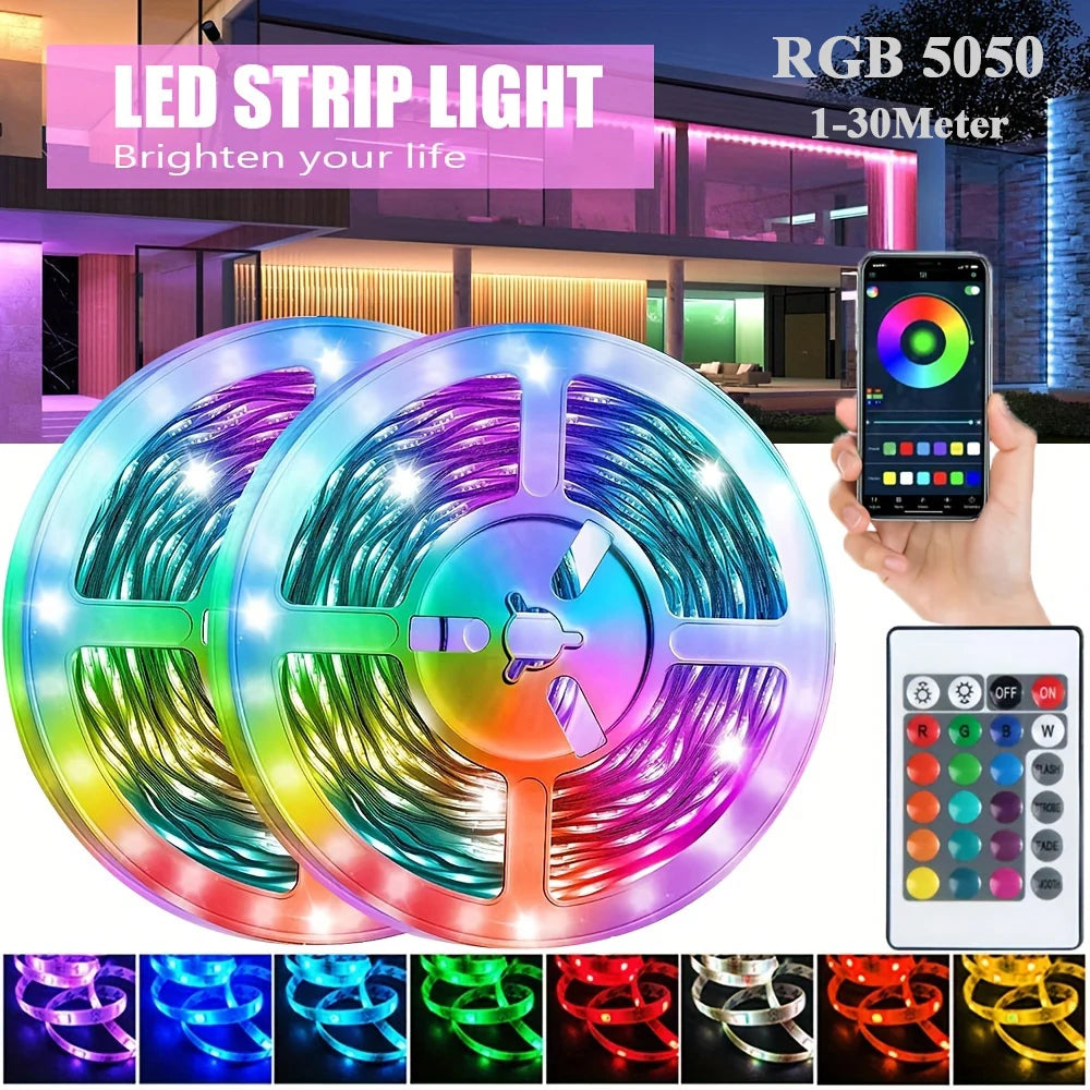 RGB LED Strip Lights 5050 Bluetooth APP IR Remote Control USB 1M 2M 3M 4M 5M 10M 15M 20M Festival Deco TV Backlight For Home