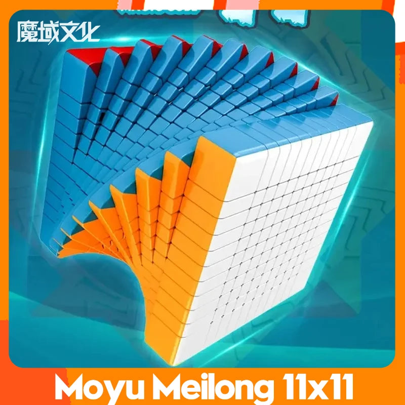 MoYu MFJS MeiLong 11 11x11Magic Speed Cube Stickerless Professional Fidget Toys Meilong 11x11 Cubo Magico Puzzle