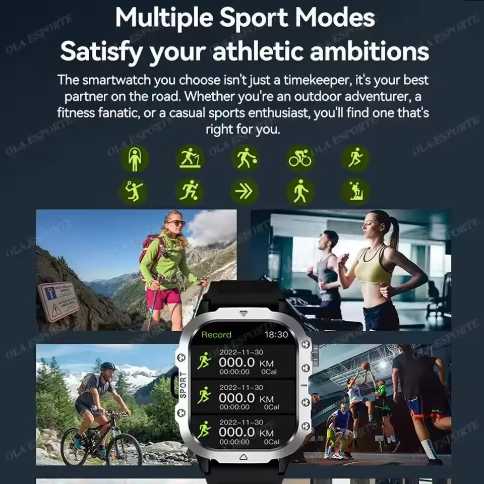 2025 Smartwatch Men Bluetooth Call Heart Rate Health Monitor AI Voice Waterproof Sport GPS Tracker Smart Watches For Android IOS
