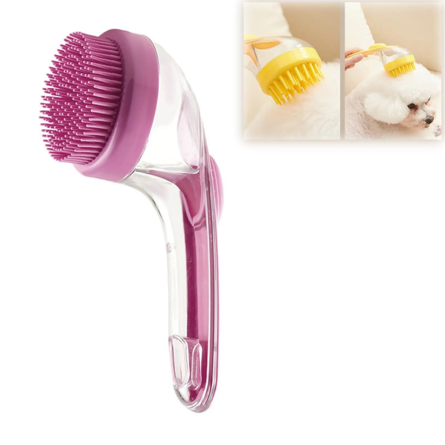 Pet Bathing Brush Soft Silicone Massager Shower Bathing Brush Long Handle Clean Tools Comb Dog Cat Cleaning Grooming Supplies