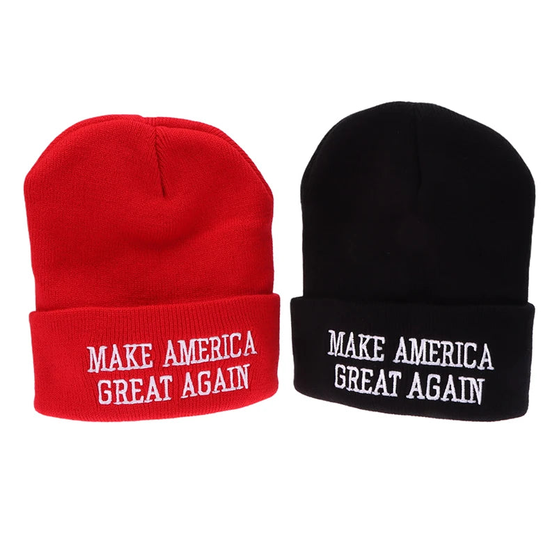 Donald Trump 2024 Campaign American Flag Knitted Hat Women's Men's Skullies Beanies Winter Hat Warm Melon Cap