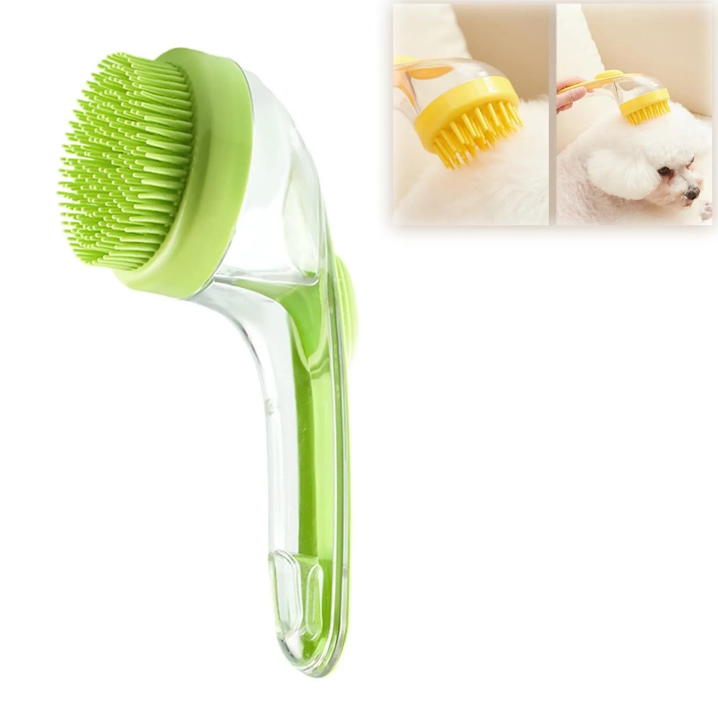Pet Bathing Brush Soft Silicone Massager Shower Bathing Brush Long Handle Clean Tools Comb Dog Cat Cleaning Grooming Supplies