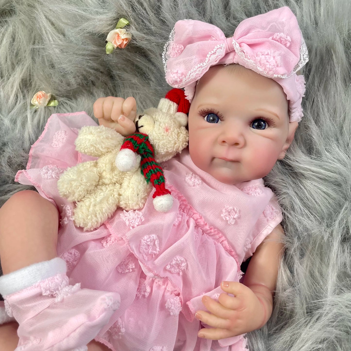 Two Options 18-19 Inch Reborn Baby Doll Girl Bettie Face Newborn Vinyl or Cloth 3D Skin Visible Veins Handmade Christmas Gift