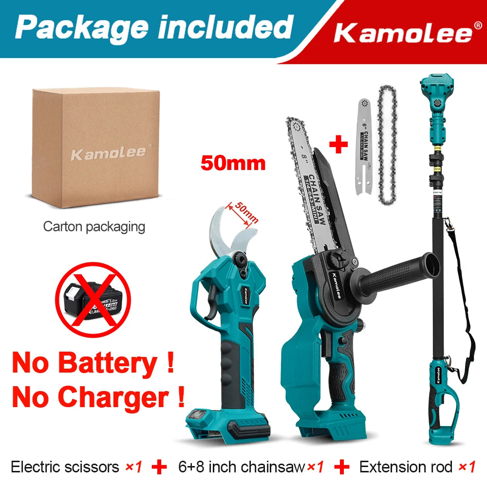 Kamolee 50mm Brushless Cordless Electric scissors Pruner pruning Shears Efficient Fruit Tree Bonsai Pruning Branche Cutter