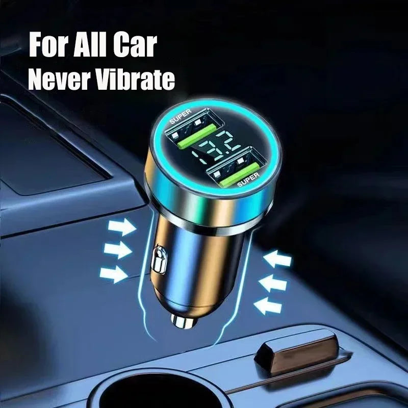 240W with Digital Display 2 Port Car Charger Fast USB Charging Adapter for IPhone Samsung Xiaomi Huawei Quick Charging Chargers