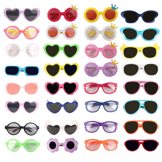 Cute Doll Sunglass For American 18 Inch Girl Dolls Beach Party Travel Glasses For 43cm Baby New Born&DIY Doll Girls Toy Gift