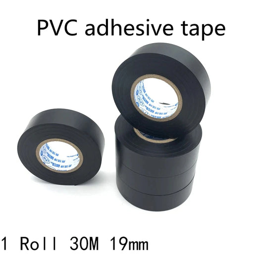 1pc 19MMX30M Black Electrical Tape Waterproof High-viscosity PVC Electrical Insulation Tape Automotive Wiring Harness Vinyl Tape