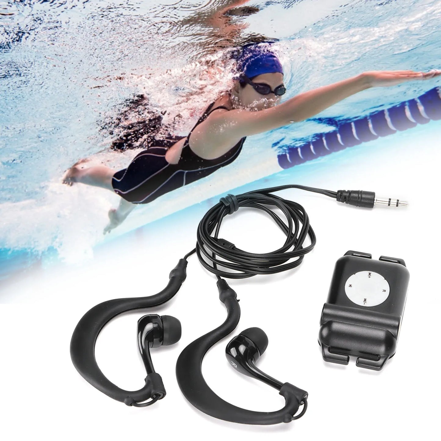 Waterproof MP3 Player MP3 Player with Headphone Waterproof Swimmer MP3 Player for Swimming Watersports MP3 Player with Headphone