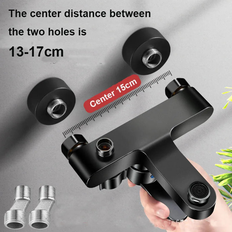 Black/Silver Bathroom Shower Faucet Mixing Valve Shower Shower Set Bathtub Mixing Switch Triple Hot and Cold Faucet