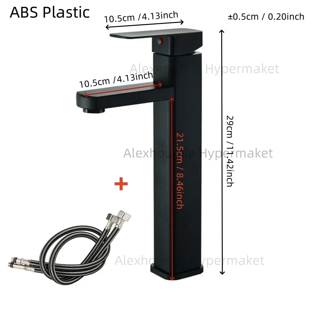 Bathroom Water Hot and Cold Faucet Single Handel Single Hole Deck Mounted Plastic Washbasin Bathtub Faucet G1/2