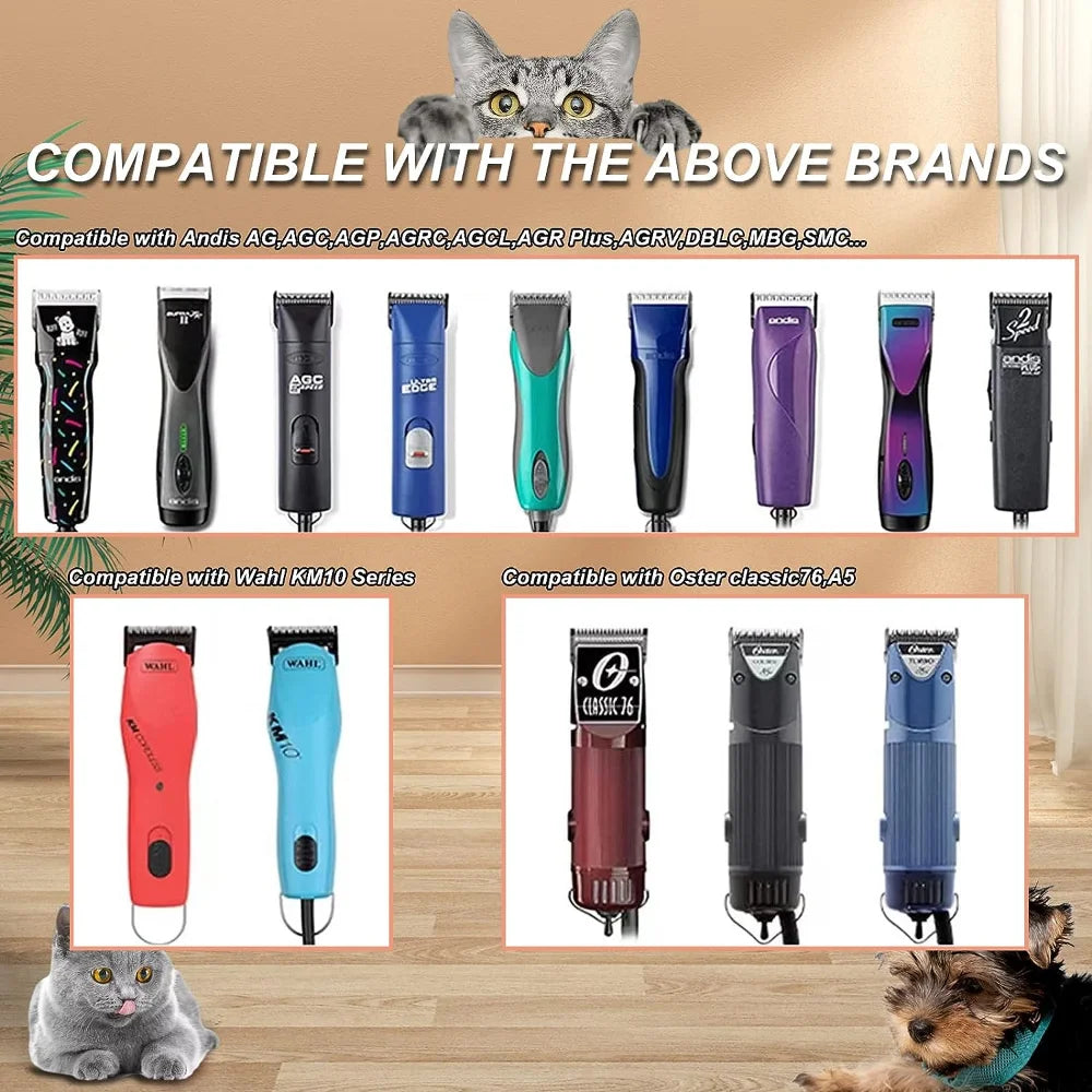 10Pcs 22 Teeth Ceramic Coarse Pet Replacement Blade Cutter Compatible with Andis, Oster A5 and Walh KM Series