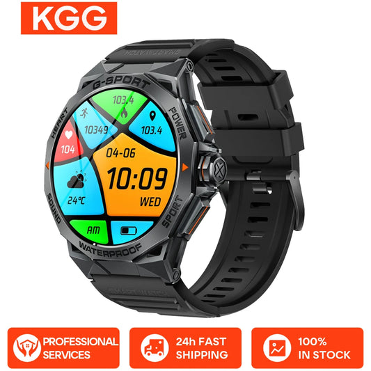 AMOLED K62 Smart Watch Men Voice Assistant Dial Bluetooth Call Music Heart Rate IP68 Waterproof Timer Sport Smartwatch 400mAh