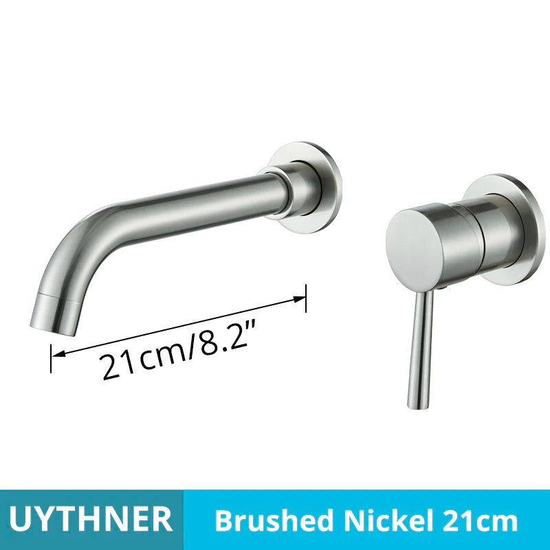 Brushed Gold/Black Basin Faucet Concealed Wall Mounted For Bathroom Faucets Bath Basin Sink Tap Bathtub Hot And Cold Water Mixer