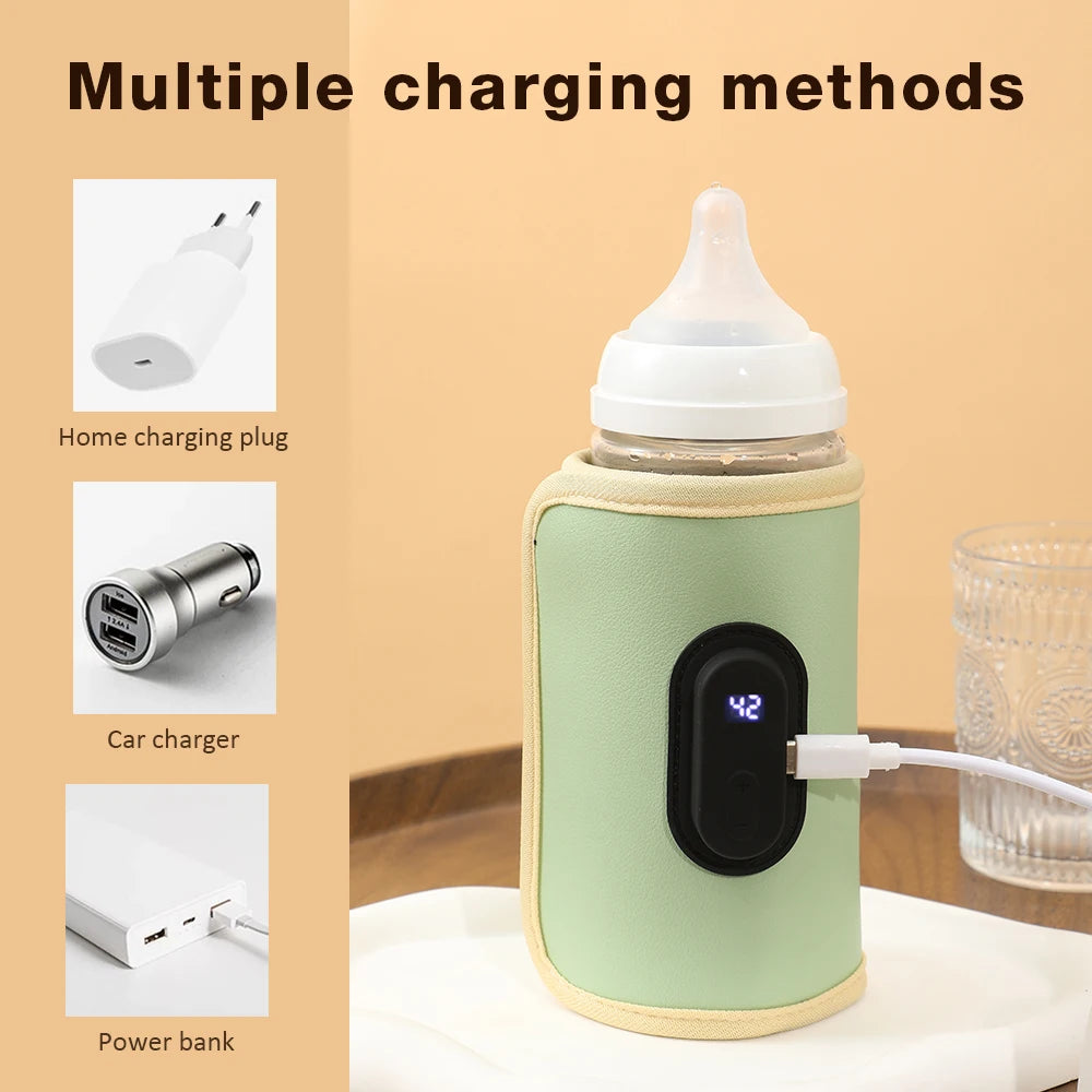 Baby Milk Warmer Bag Case Baby Nursing Bottle Heater Sleeve Stroller Cart Outdoor Travel Accessories USB Plug