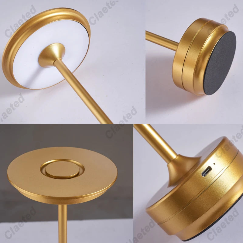 Rechargeable Table Lamp LED Touch Sensor Desktop Night Light Wireless Reading Lamp for Restaurant Hotel Bar Bedroom Decor Light