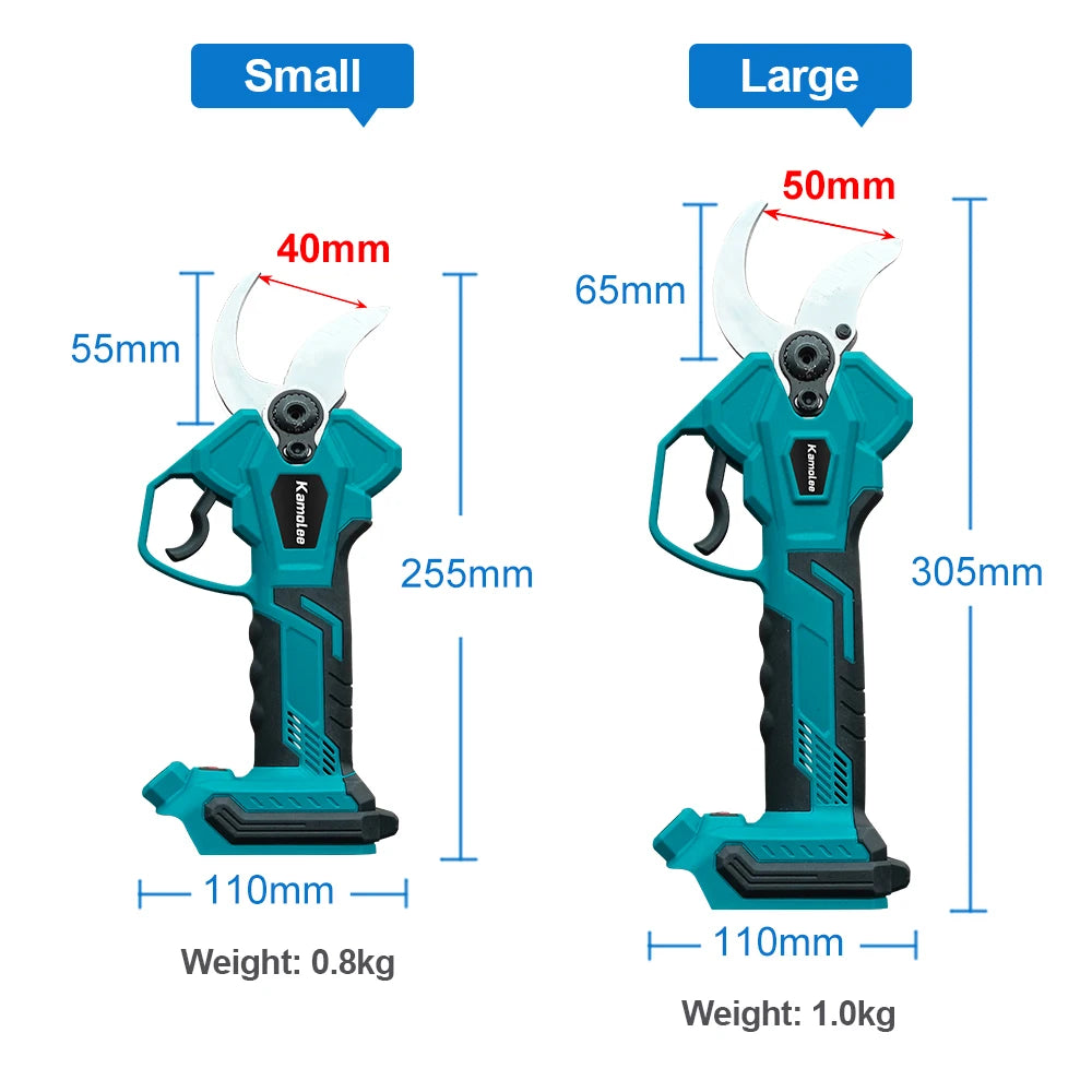 Kamolee 50mm Brushless Cordless Electric scissors Pruner pruning Shears Efficient Fruit Tree Bonsai Pruning Branche Cutter