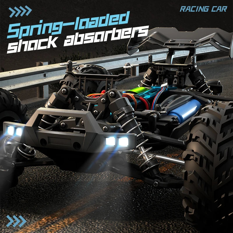 NEW 1:16 4WD RC Car 80KM/H Or 40KM/H With LED Lights Remote Control Cars Off-Road Control Trucks High Speed Drift Cars Kids Toys