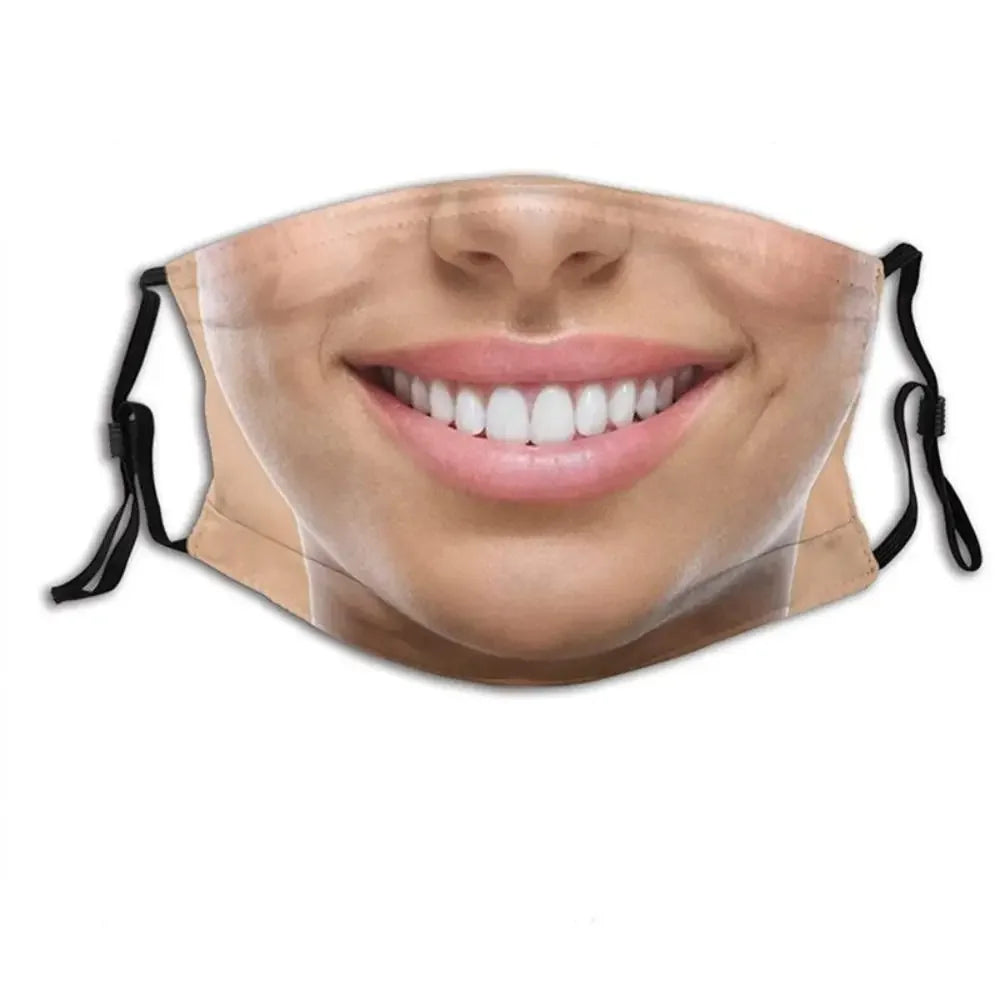 Facial Expression 3D Three-dimensional Mask Personality Printed Funny Printed Mask Cotton Imitation Party Cosplay Mask Gifts